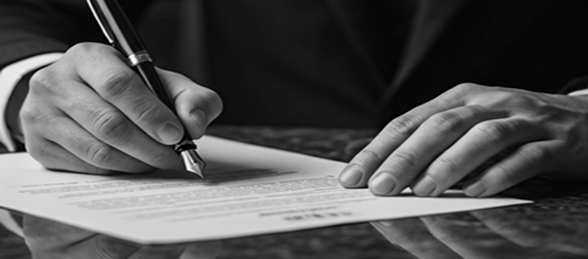 Lawyer Signing Document